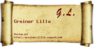 Greiner Lilla névjegykártya